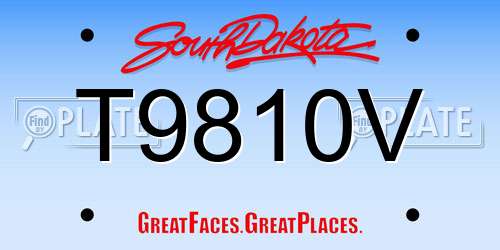 T9810V South Dakota License Plate