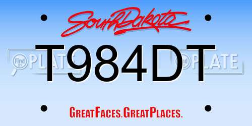 T984DT South Dakota License Plate
