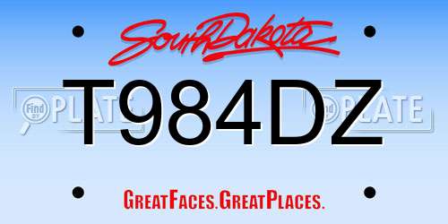 T984DZ South Dakota License Plate