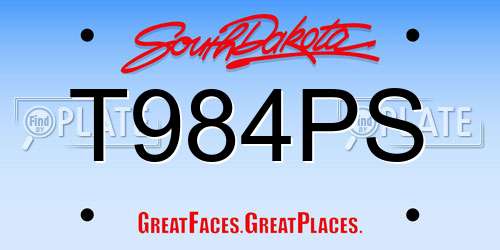 T984PS South Dakota License Plate
