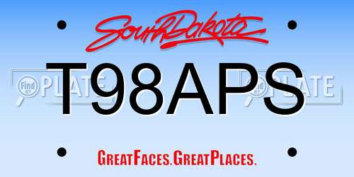 T98APS South Dakota License Plate
