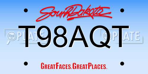 T98AQT South Dakota License Plate