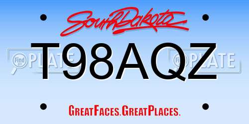 T98AQZ South Dakota License Plate