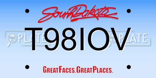 T98IOV South Dakota License Plate