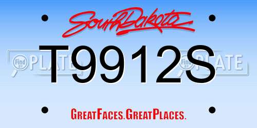 T9912S South Dakota License Plate