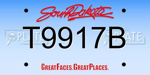 T9917B South Dakota License Plate