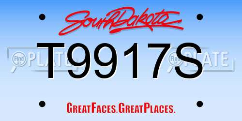 T9917S South Dakota License Plate