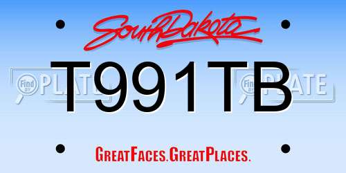 T991TB South Dakota License Plate