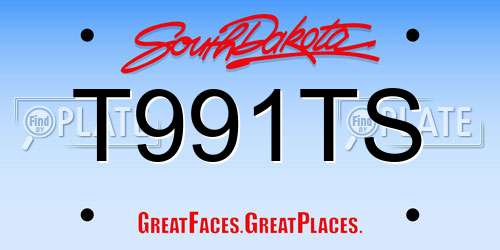 T991TS South Dakota License Plate