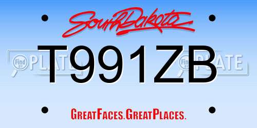 T991ZB South Dakota License Plate
