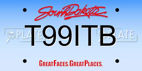 T99ITB South Dakota License Plate