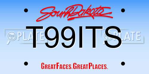 T99ITS South Dakota License Plate