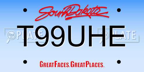 T99UHE South Dakota License Plate