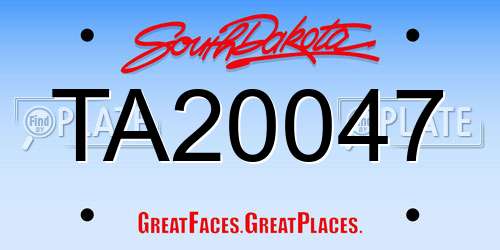 TA20047 South Dakota License Plate