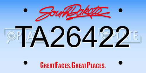 TA26422 South Dakota License Plate