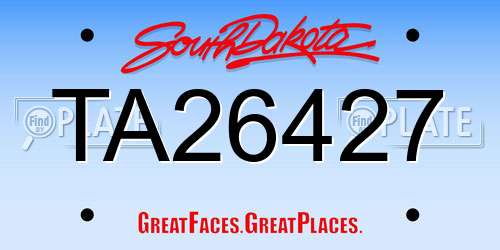 TA26427 South Dakota License Plate