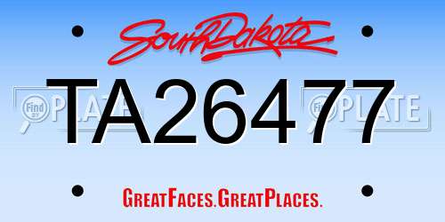 TA26477 South Dakota License Plate