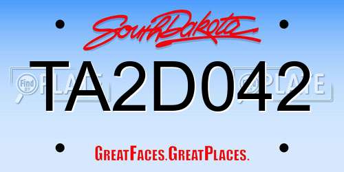 TA2D042 South Dakota License Plate