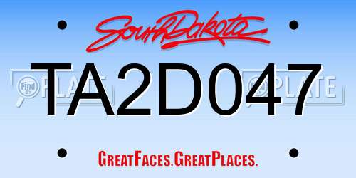 TA2D047 South Dakota License Plate