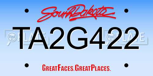 TA2G422 South Dakota License Plate