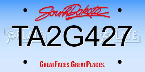 TA2G427 South Dakota License Plate