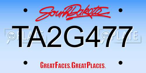 TA2G477 South Dakota License Plate