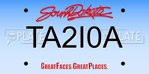 TA2I0A South Dakota License Plate
