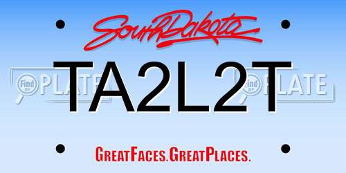TA2L2T South Dakota License Plate