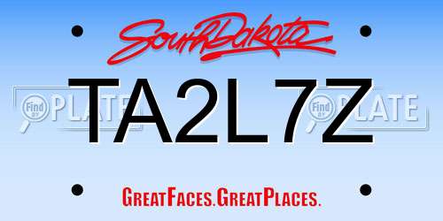 TA2L7Z South Dakota License Plate