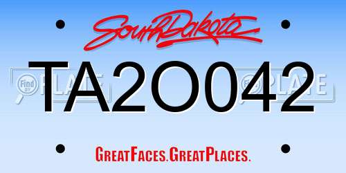 TA2O042 South Dakota License Plate