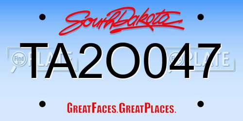 TA2O047 South Dakota License Plate