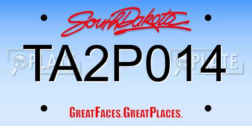 TA2P014 South Dakota License Plate