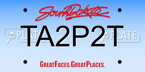 TA2P2T South Dakota License Plate