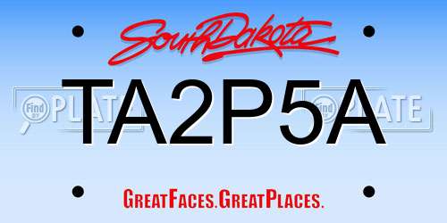 TA2P5A South Dakota License Plate