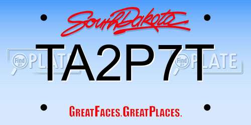 TA2P7T South Dakota License Plate