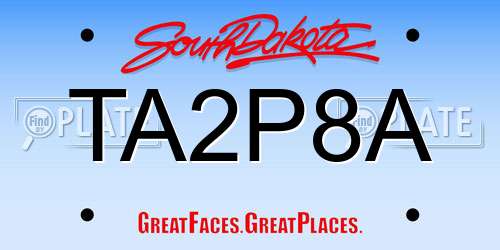 TA2P8A South Dakota License Plate
