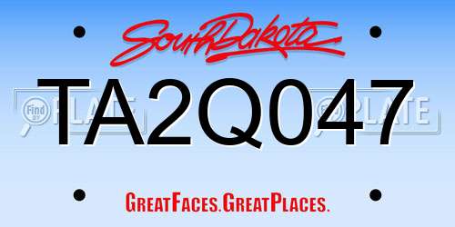 TA2Q047 South Dakota License Plate