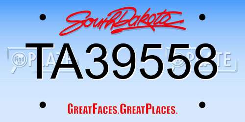 TA39558 South Dakota License Plate