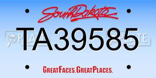TA39585 South Dakota License Plate