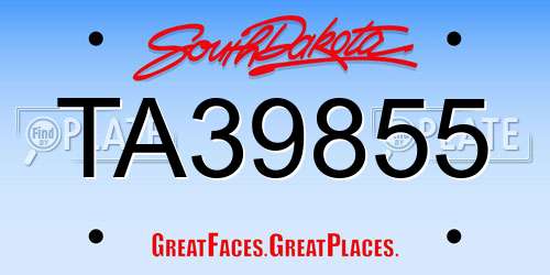 TA39855 South Dakota License Plate