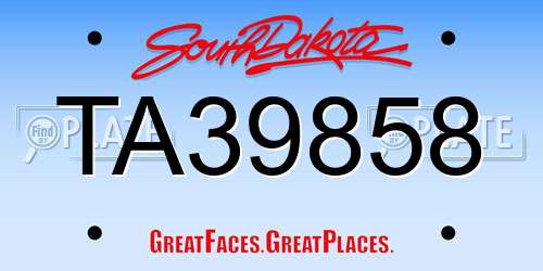 TA39858 South Dakota License Plate