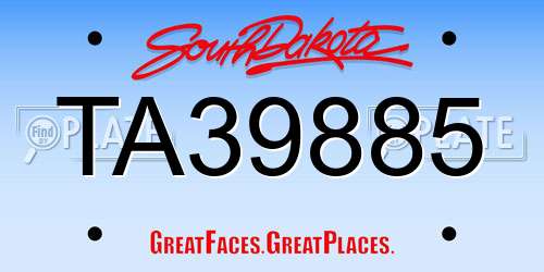 TA39885 South Dakota License Plate