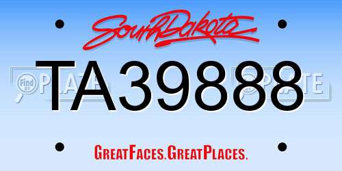 TA39888 South Dakota License Plate