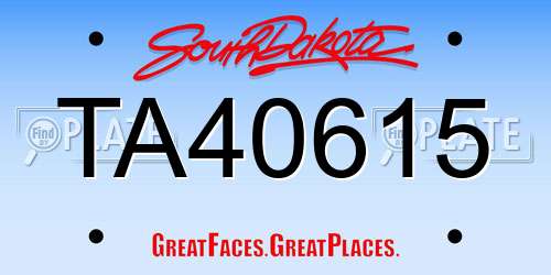 TA40615 South Dakota License Plate