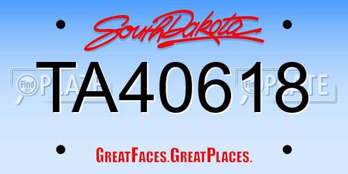 TA40618 South Dakota License Plate