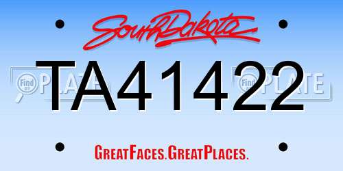 TA41422 South Dakota License Plate