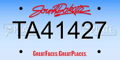 TA41427 South Dakota License Plate