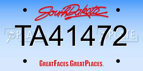 TA41472 South Dakota License Plate