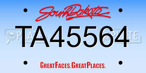 TA45564 South Dakota License Plate