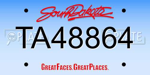 TA48864 South Dakota License Plate